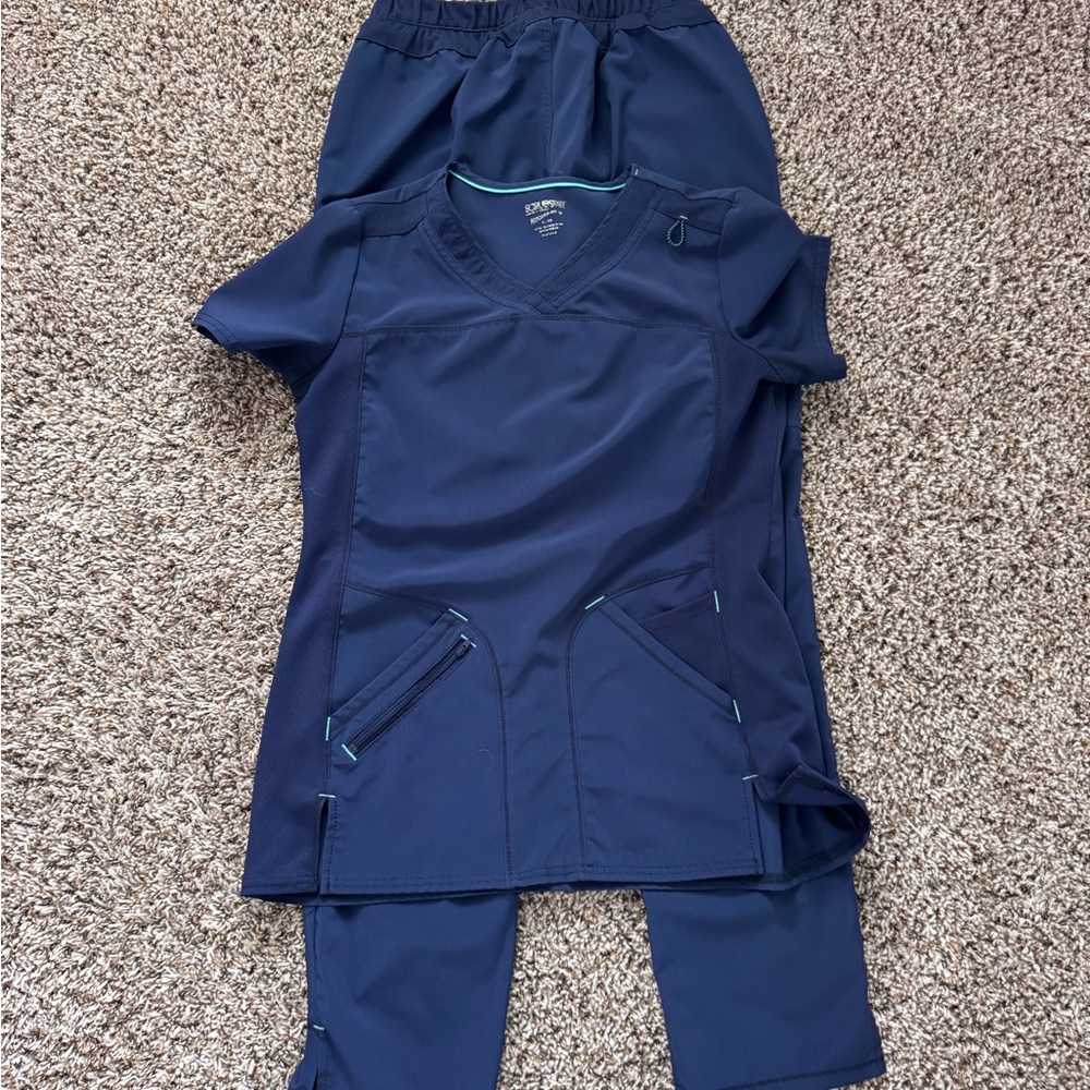 Scrubstar Navy Blue Women's Scrub Top & Pants Set